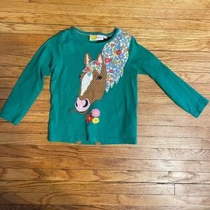 Mini Boden appliqué horse t-shirt, 4-5y